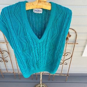 Vintage Favorites knit sweater vest in teal